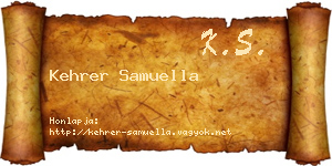 Kehrer Samuella névjegykártya